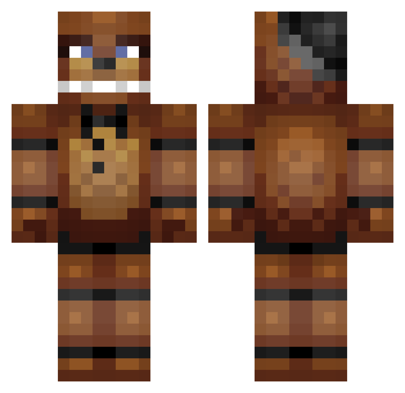 RenjiKK Minecraft skin, front and back view