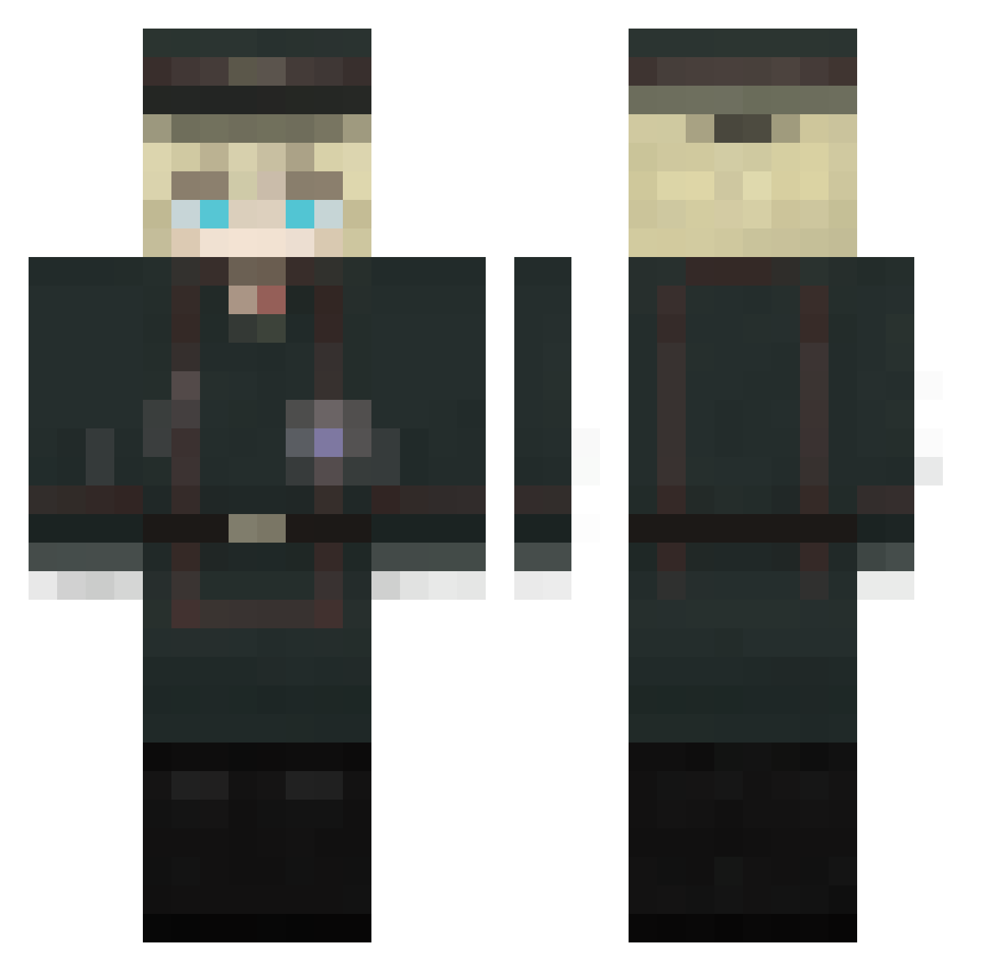 Richanimo Minecraft skin, front and back view