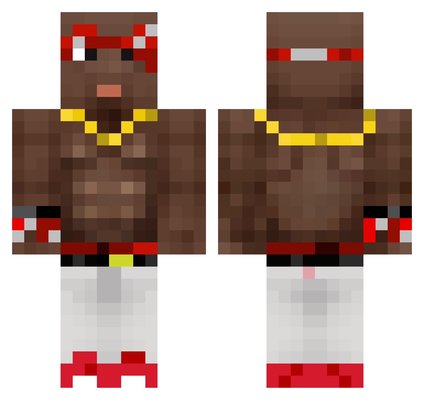 Vulture_25 Minecraft skin, front and back view