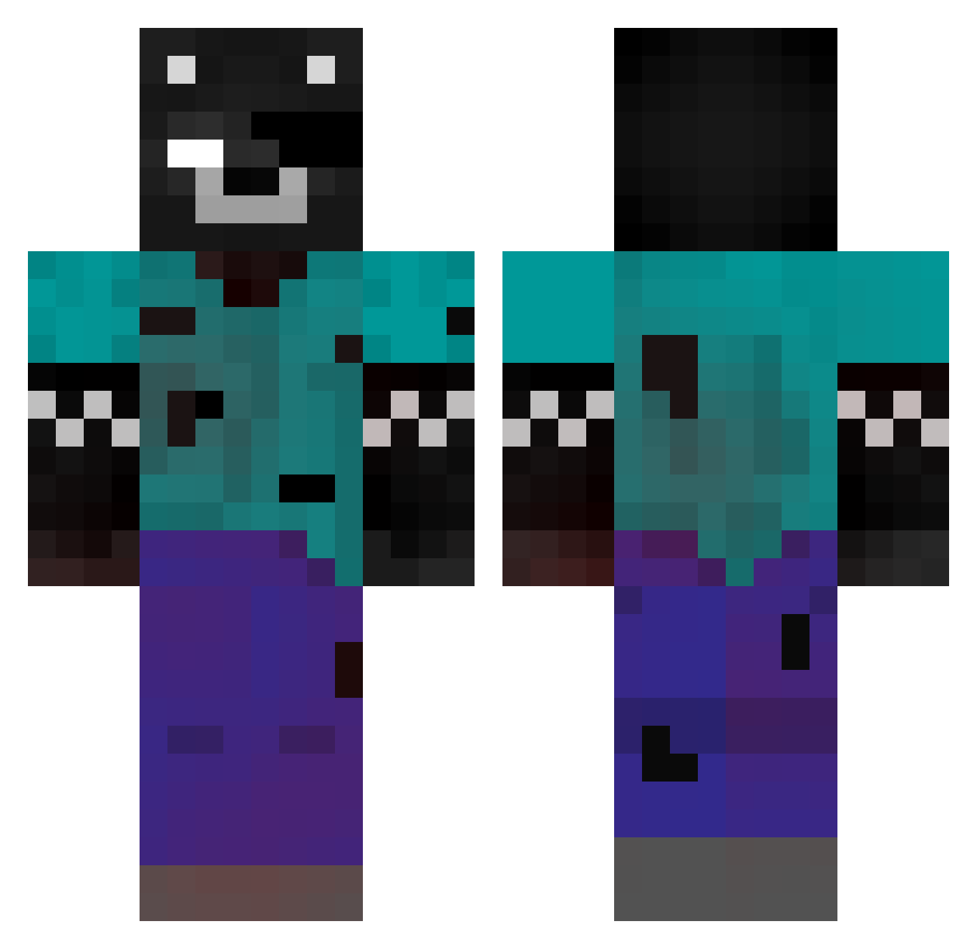 Kik3_ Minecraft skin, front and back view