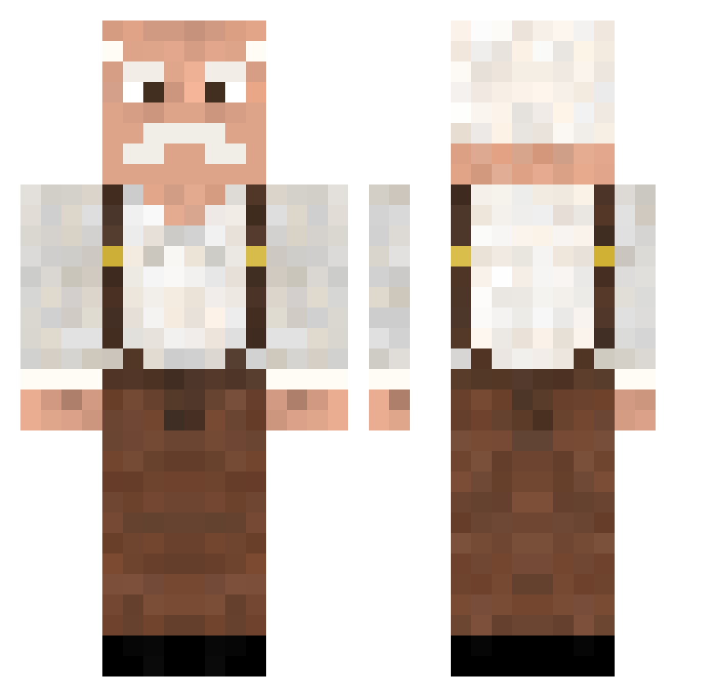 PoolnudelclownHD Minecraft skin, front and back view