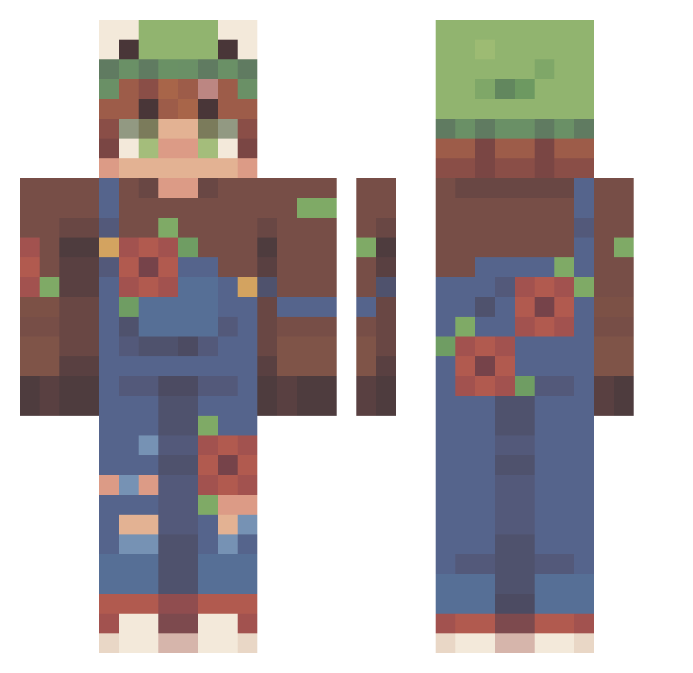 RexiElDragon Minecraft skin, front and back view