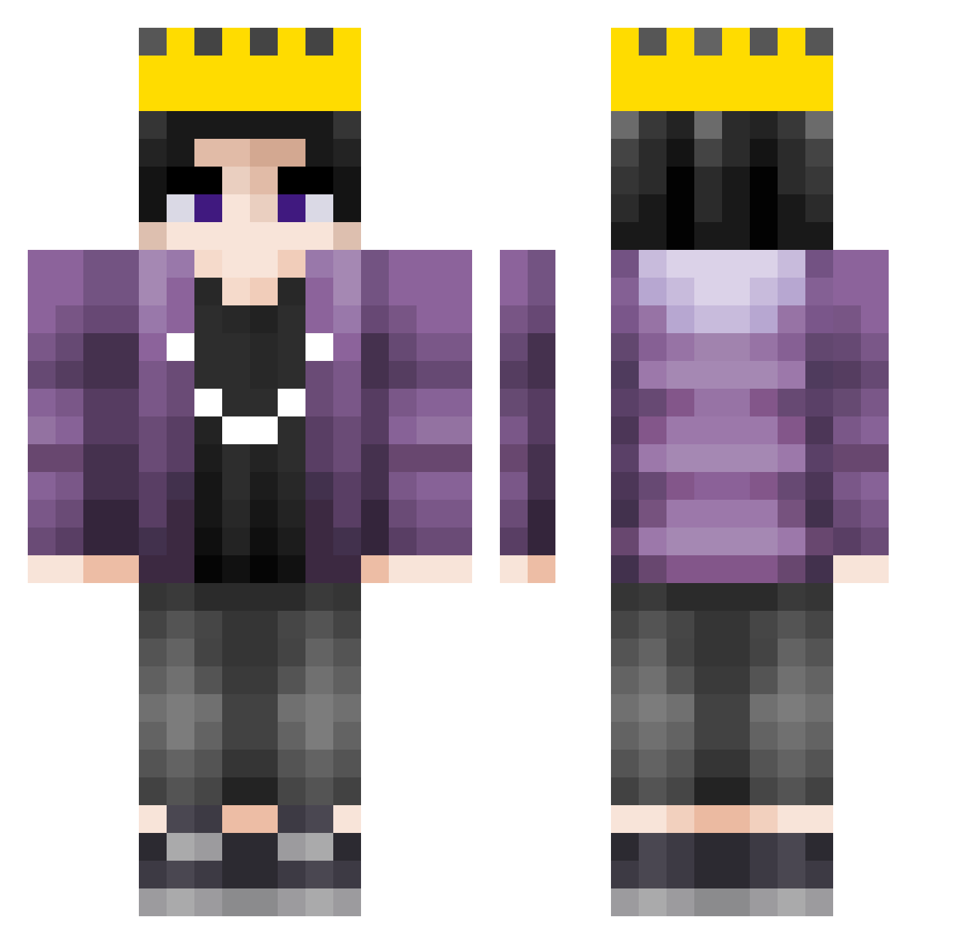 rzepkayou985 Minecraft skin, front and back view