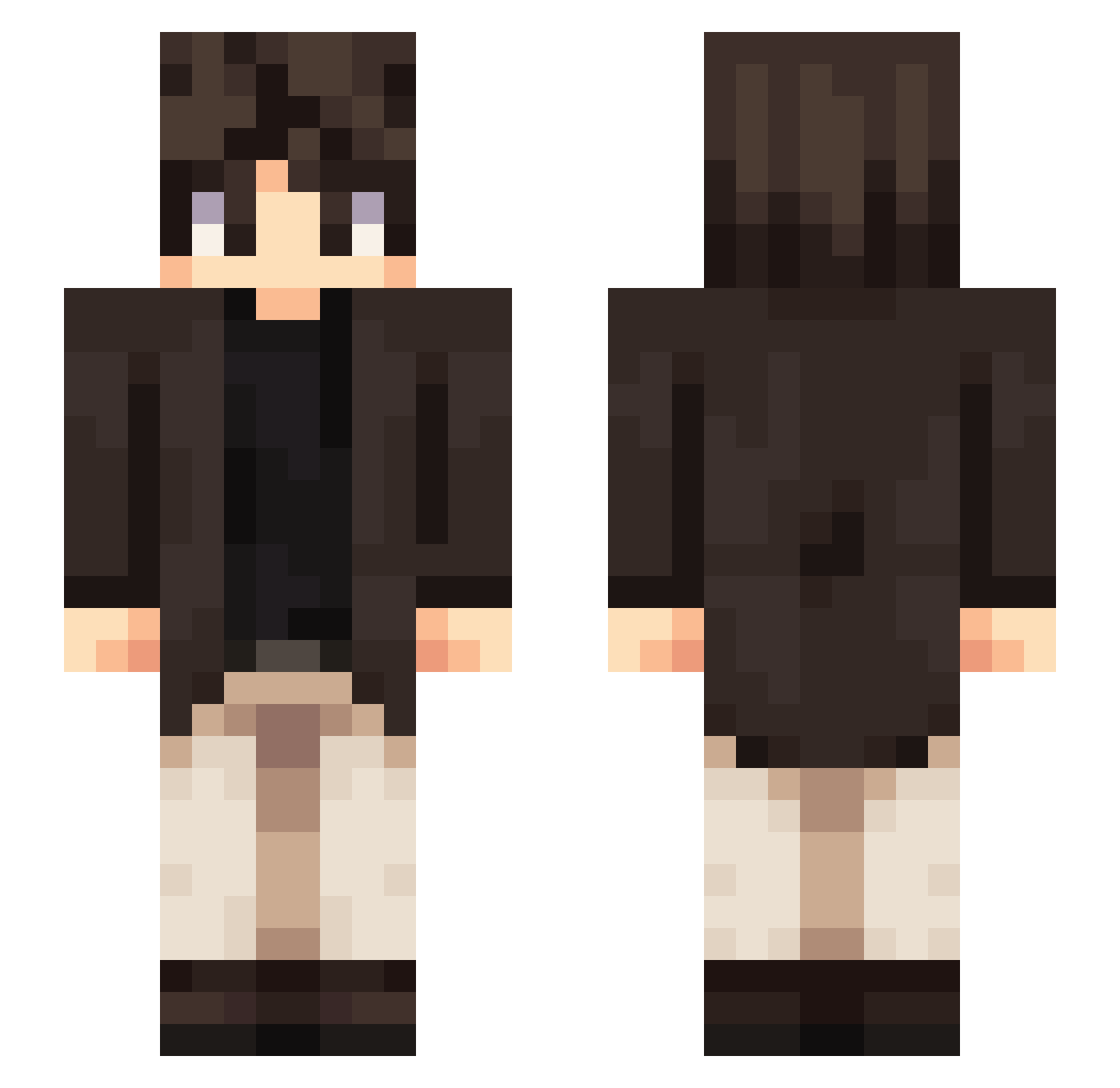 TheresAWayOut Minecraft skin, front and back view