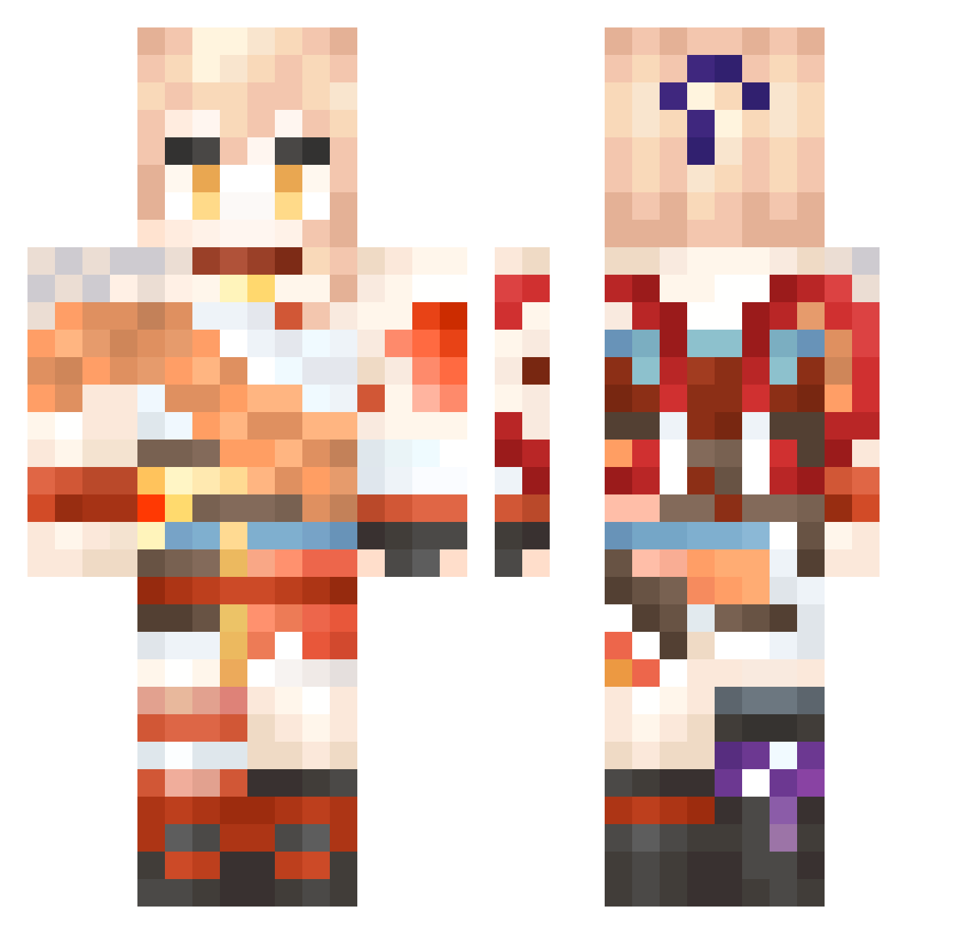 youcho Minecraft skin, front and back view