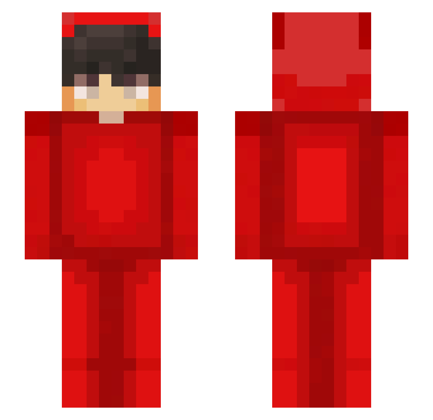 MarkedMantis Minecraft skin, front and back view