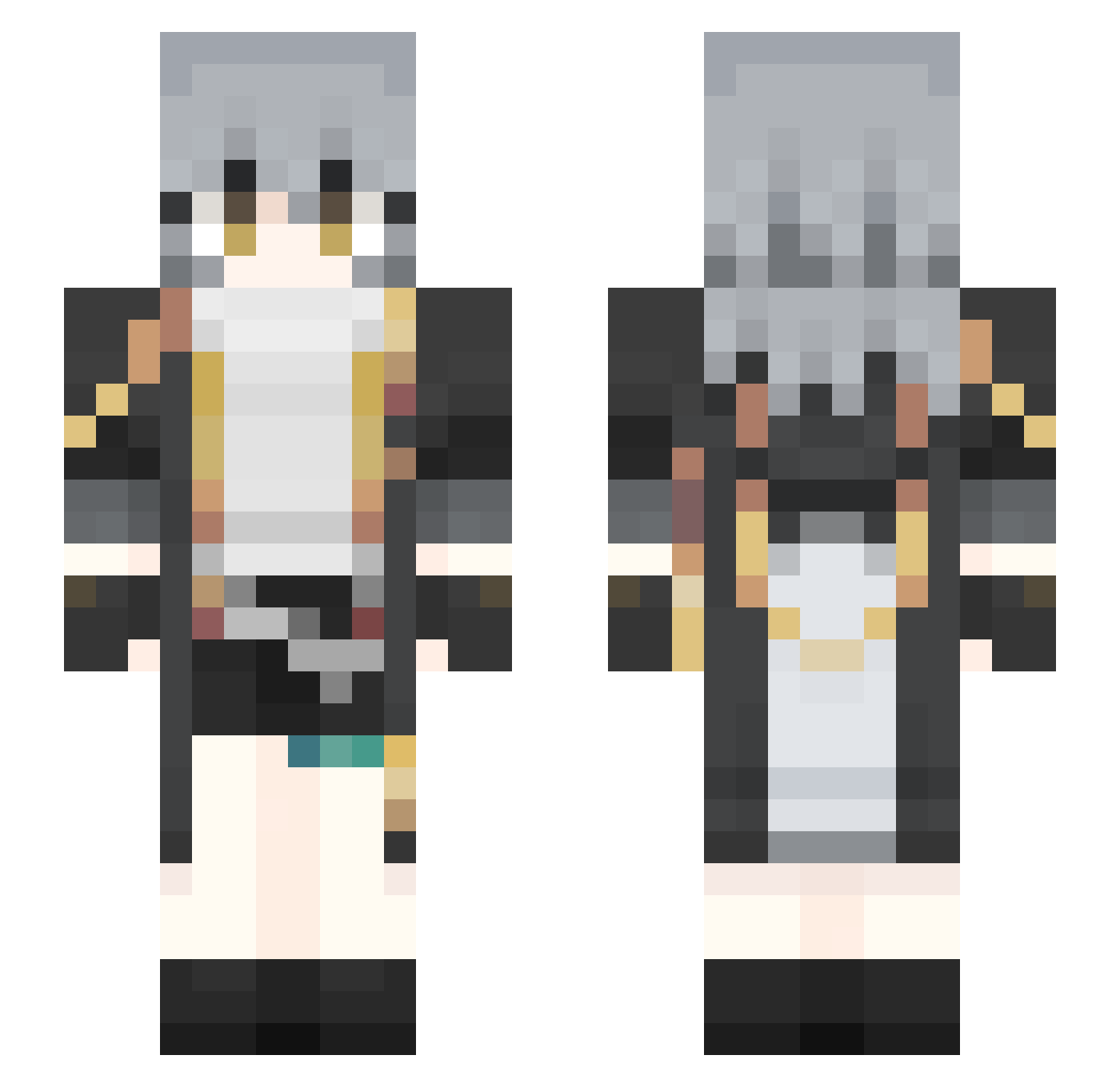 MiZt1 Minecraft skin, front and back view