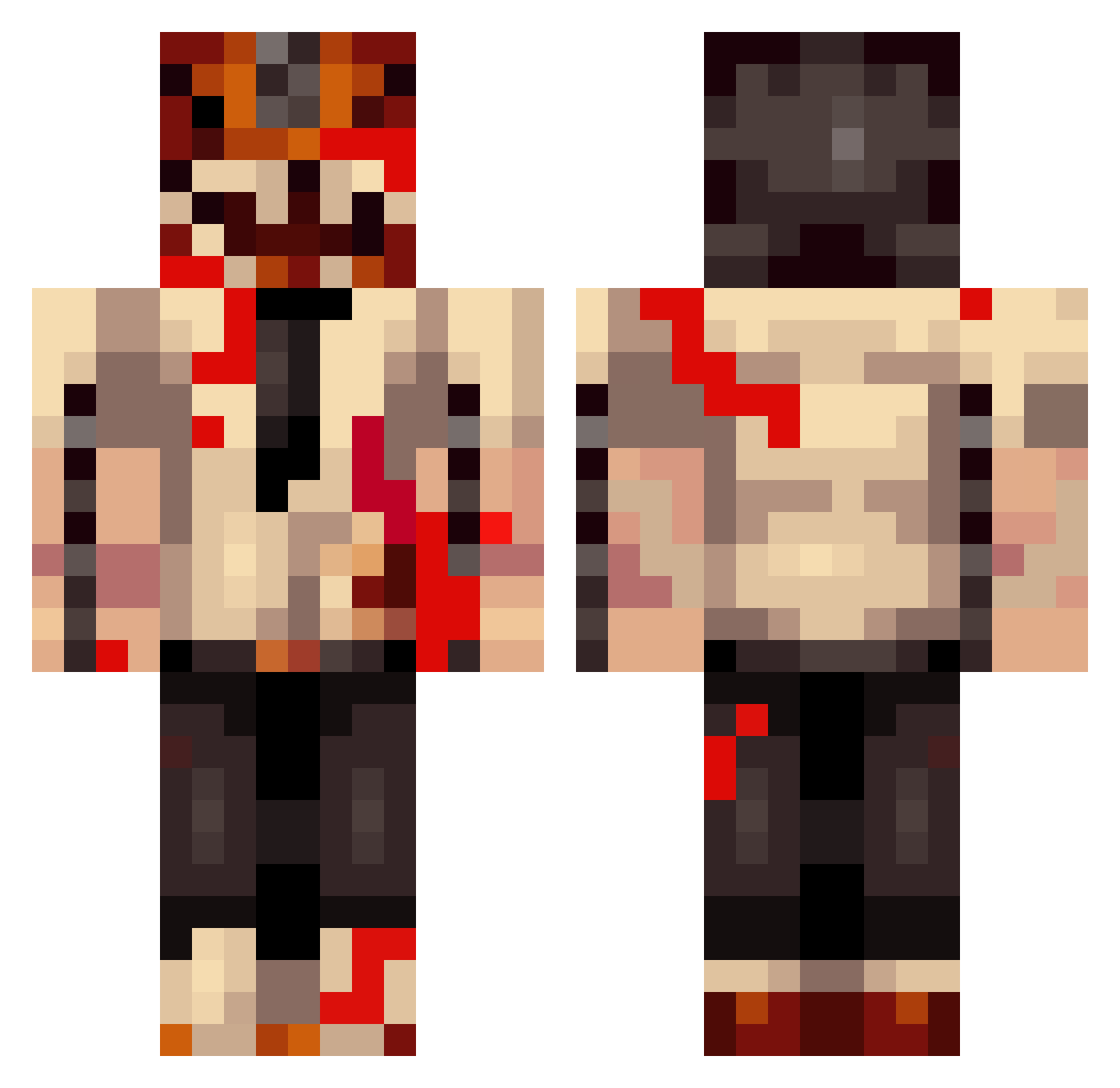 Nolanwav Minecraft skin, front and back view