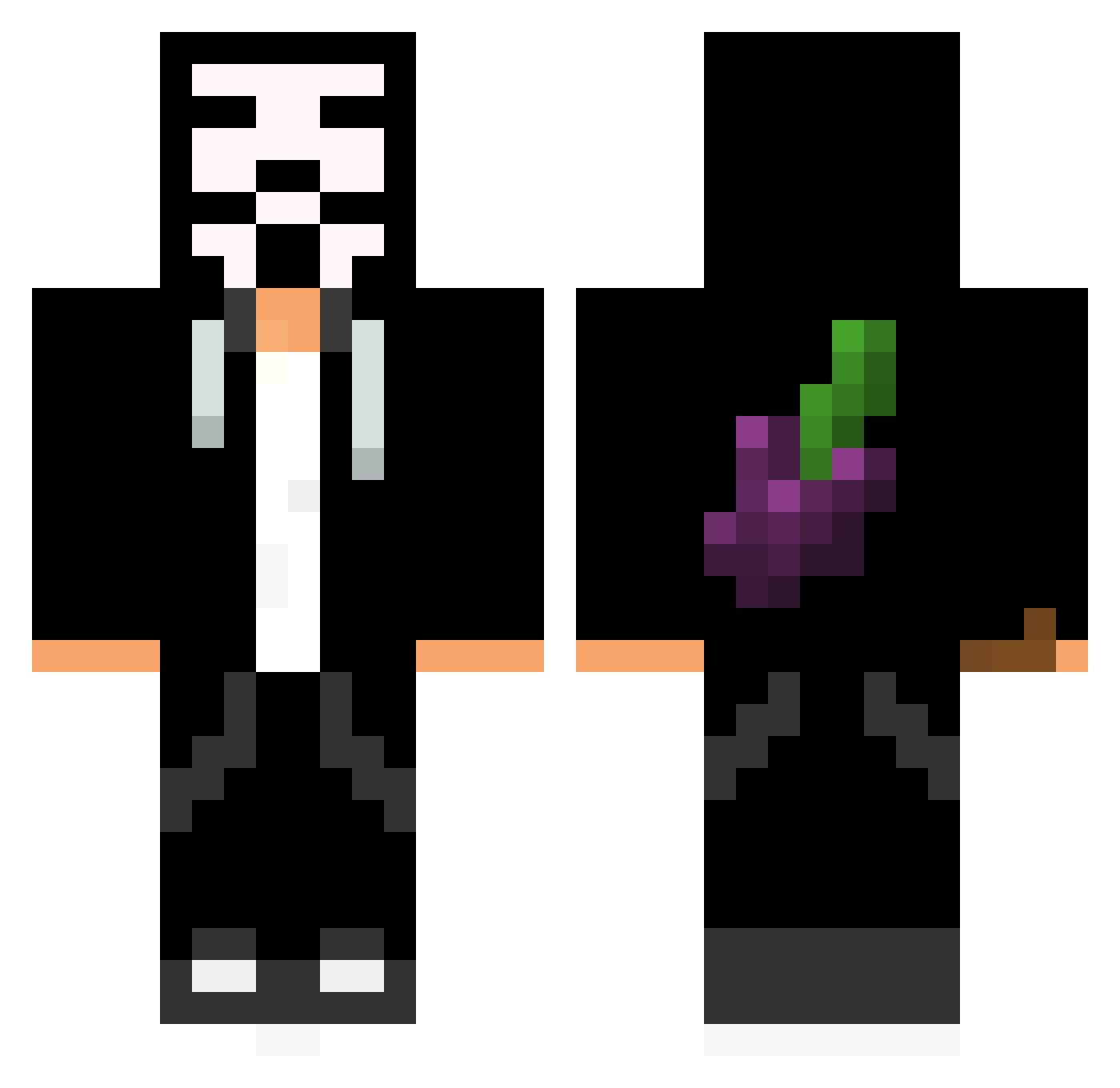 PharS Minecraft skin, front and back view