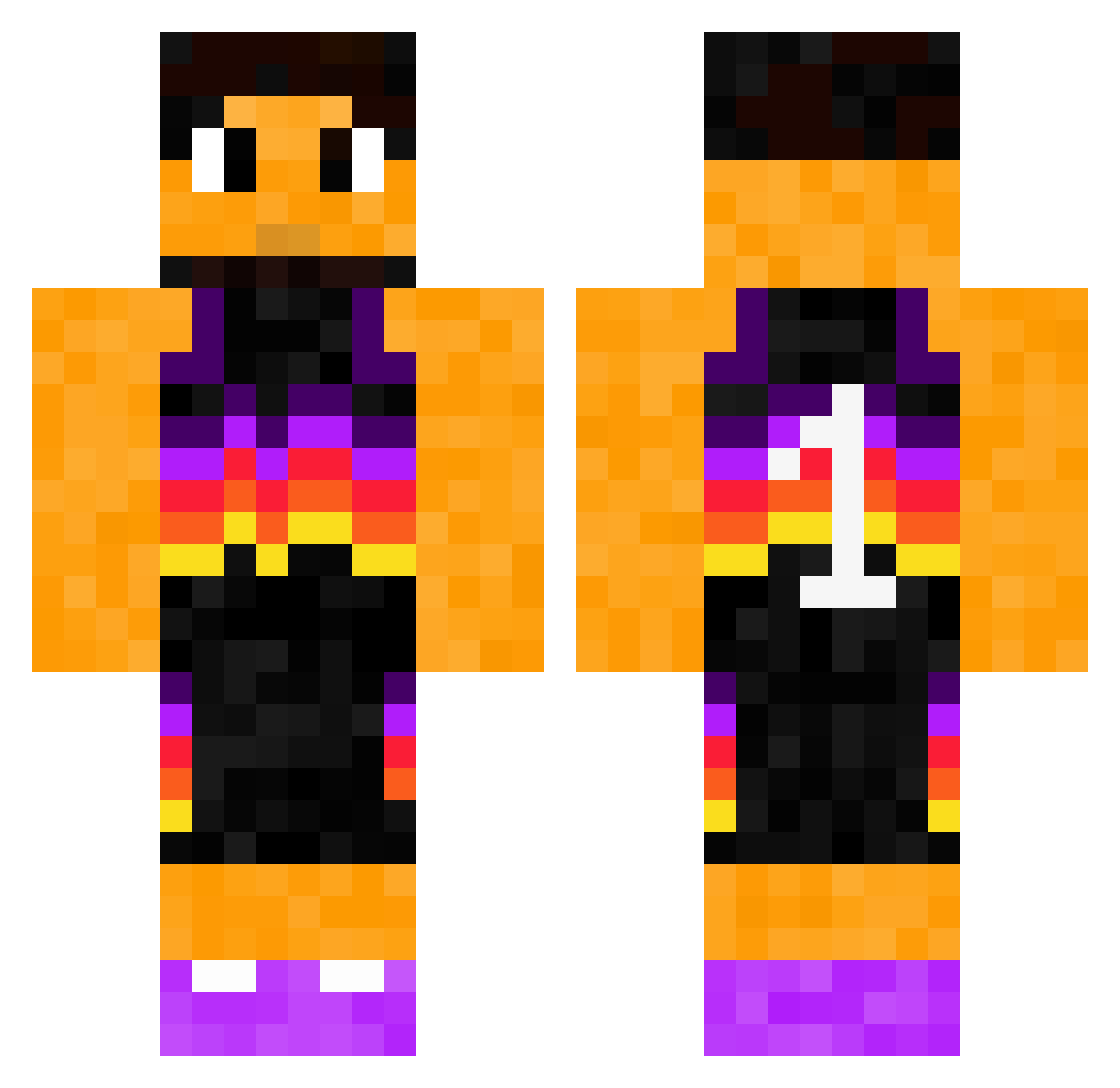 ValleyDawg Minecraft skin, front and back view