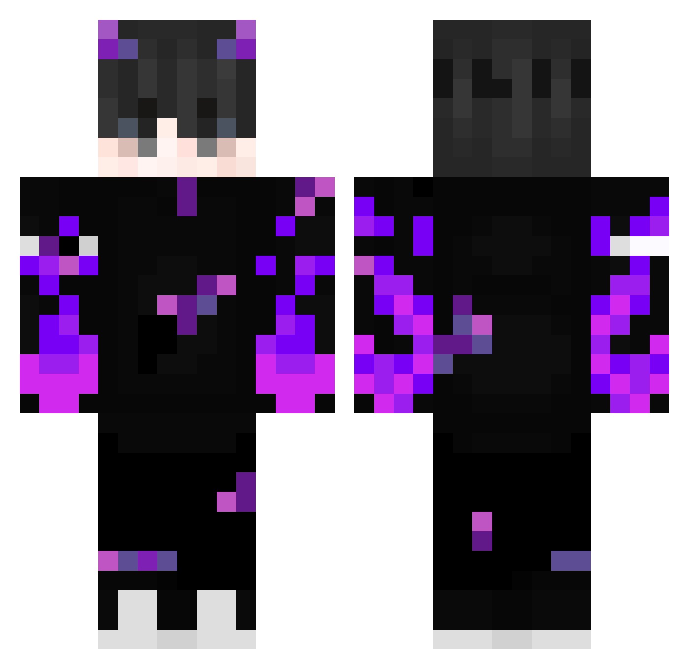 Wolfkonik Minecraft skin, front and back view