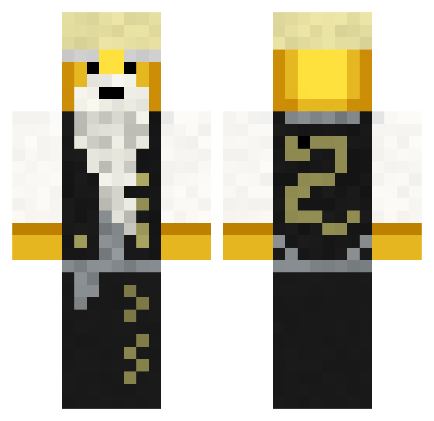 UncleMonkeyV1 Minecraft skin, front and back view