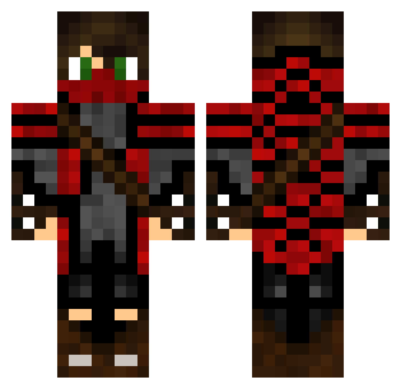 Silverstripe_ Minecraft skin, front and back view