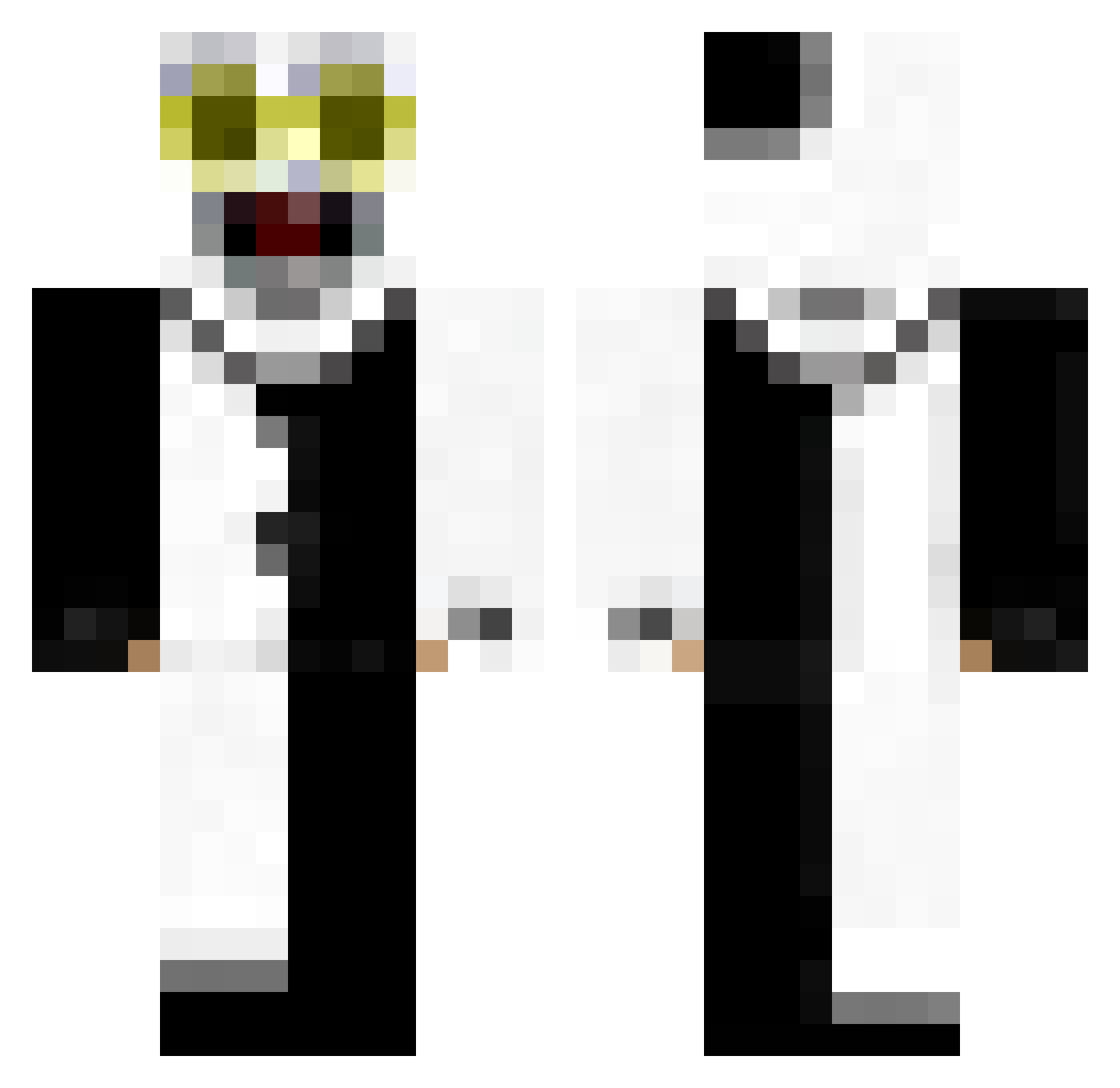Ehbit Minecraft skin, front and back view