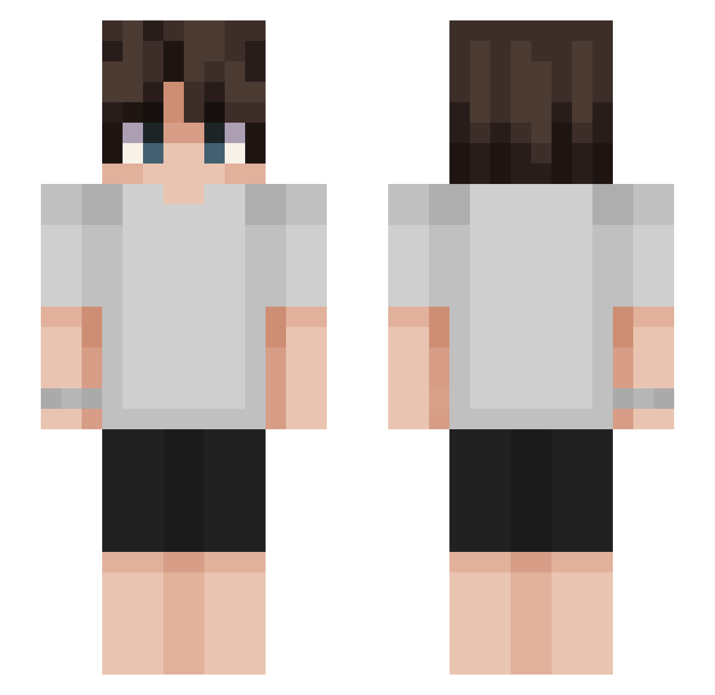 vncelol Minecraft skin, front and back view
