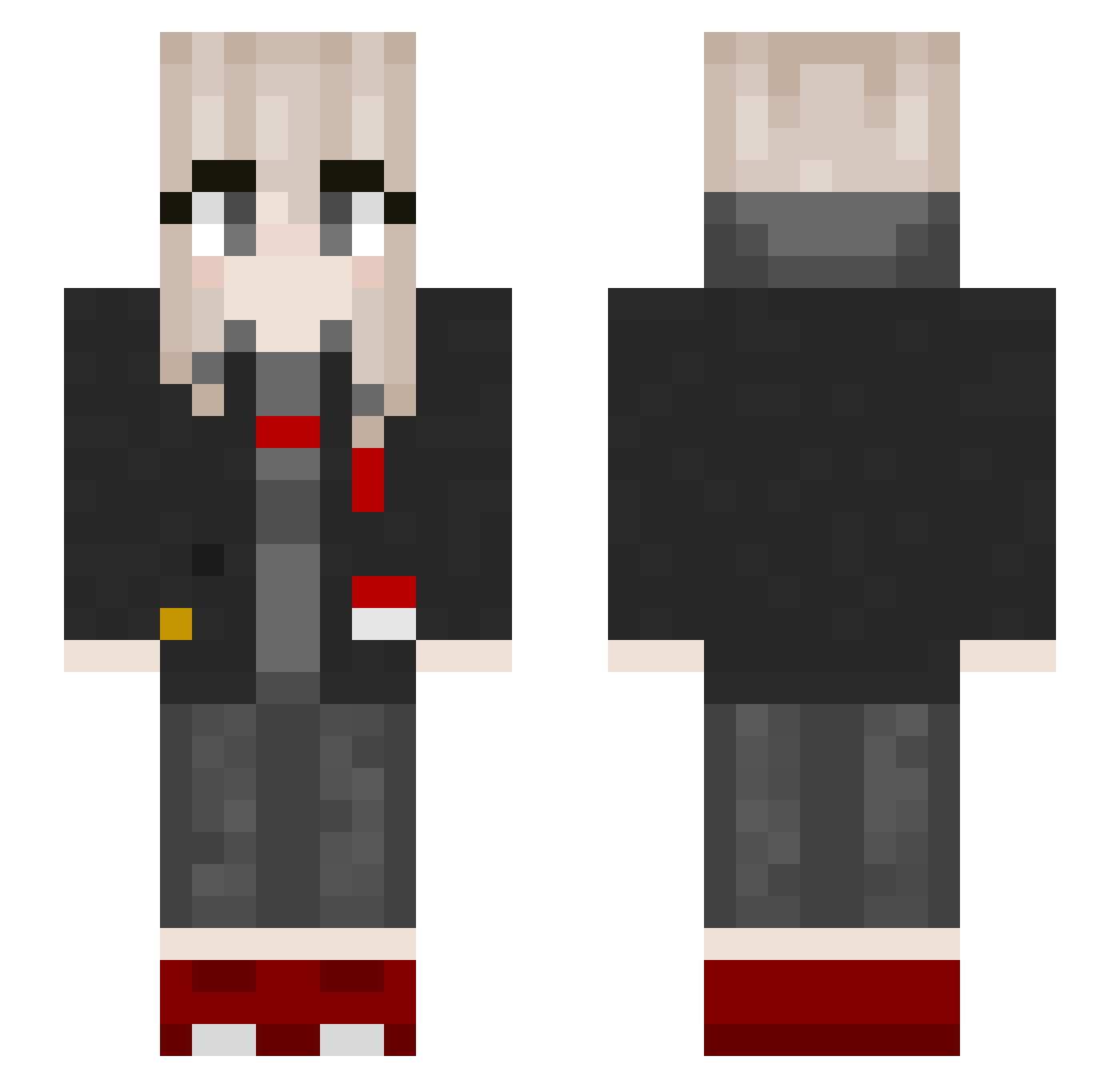 Hercogamy Minecraft skin, front and back view