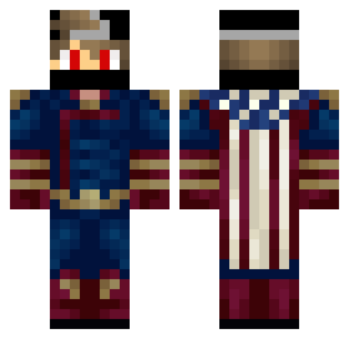 bonas2 Minecraft skin, front and back view