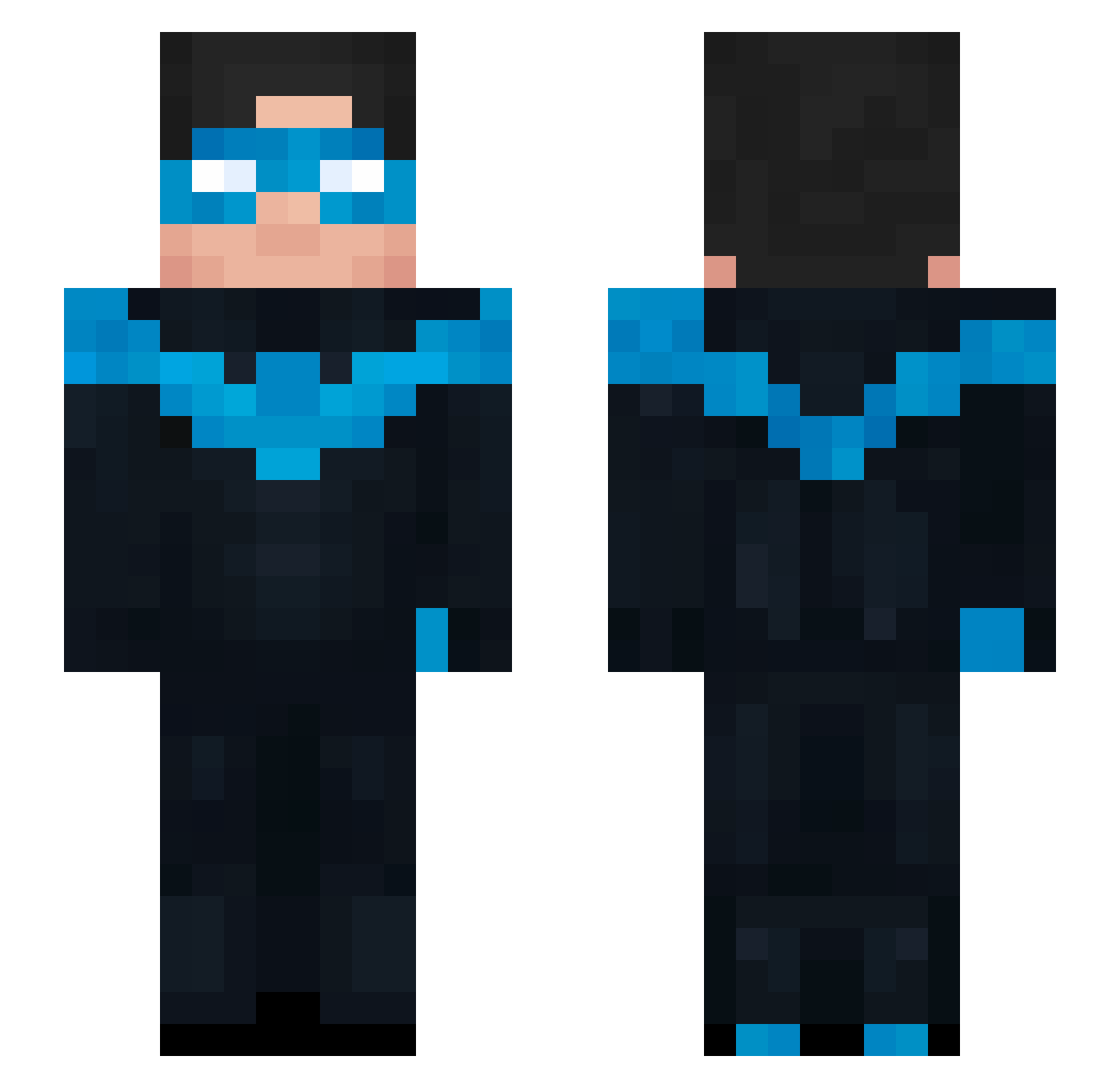 blobbyblue02 Minecraft skin, front and back view