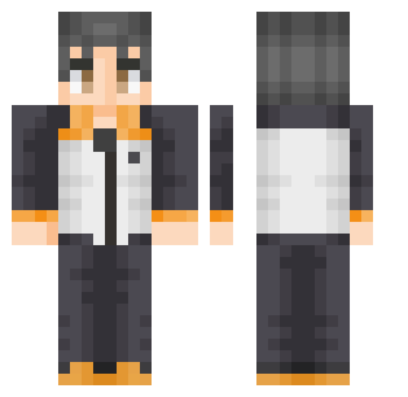 GoneRat Minecraft skin, front and back view