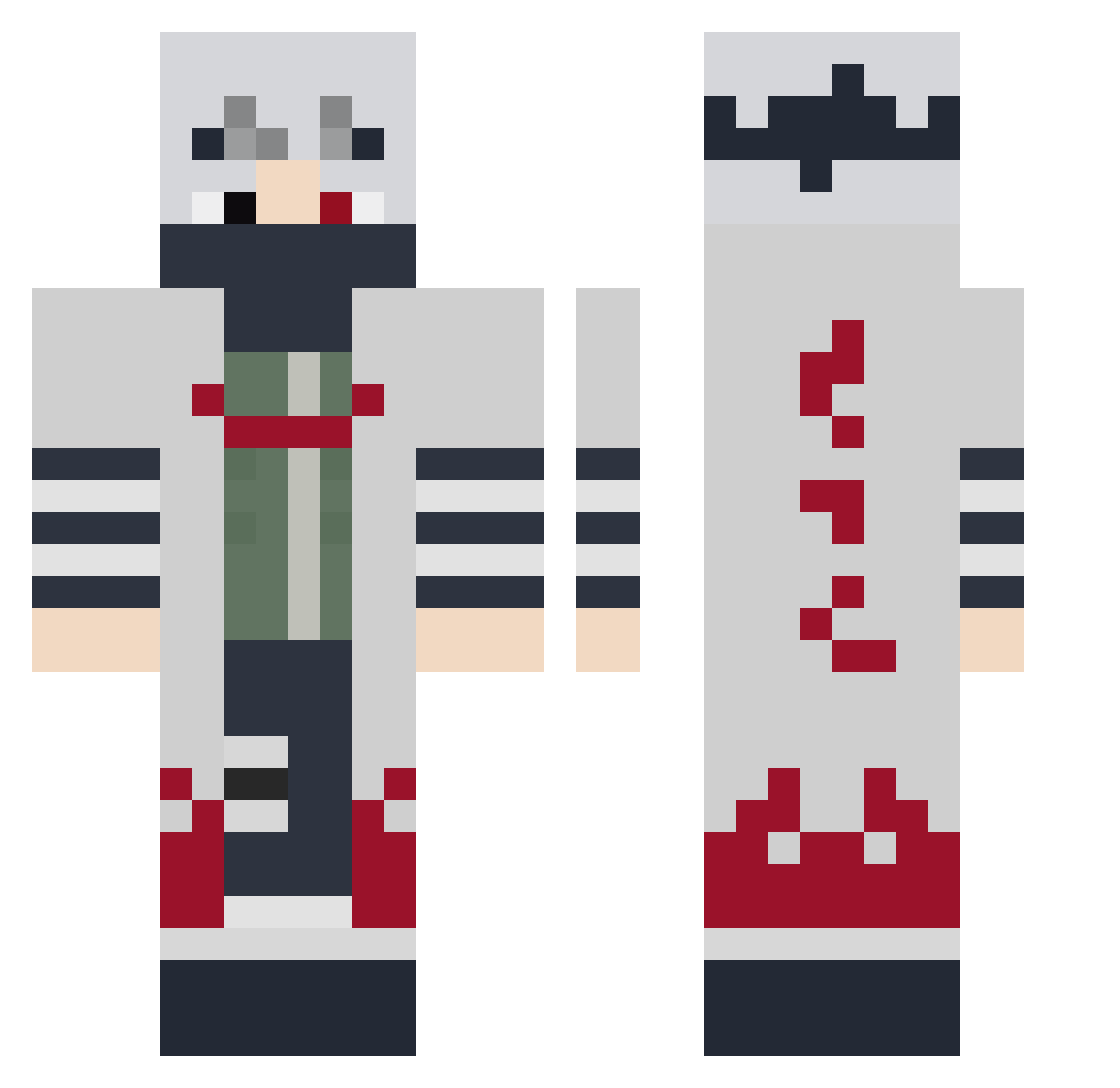 XxStatic_GhostXx Minecraft skin, front and back view