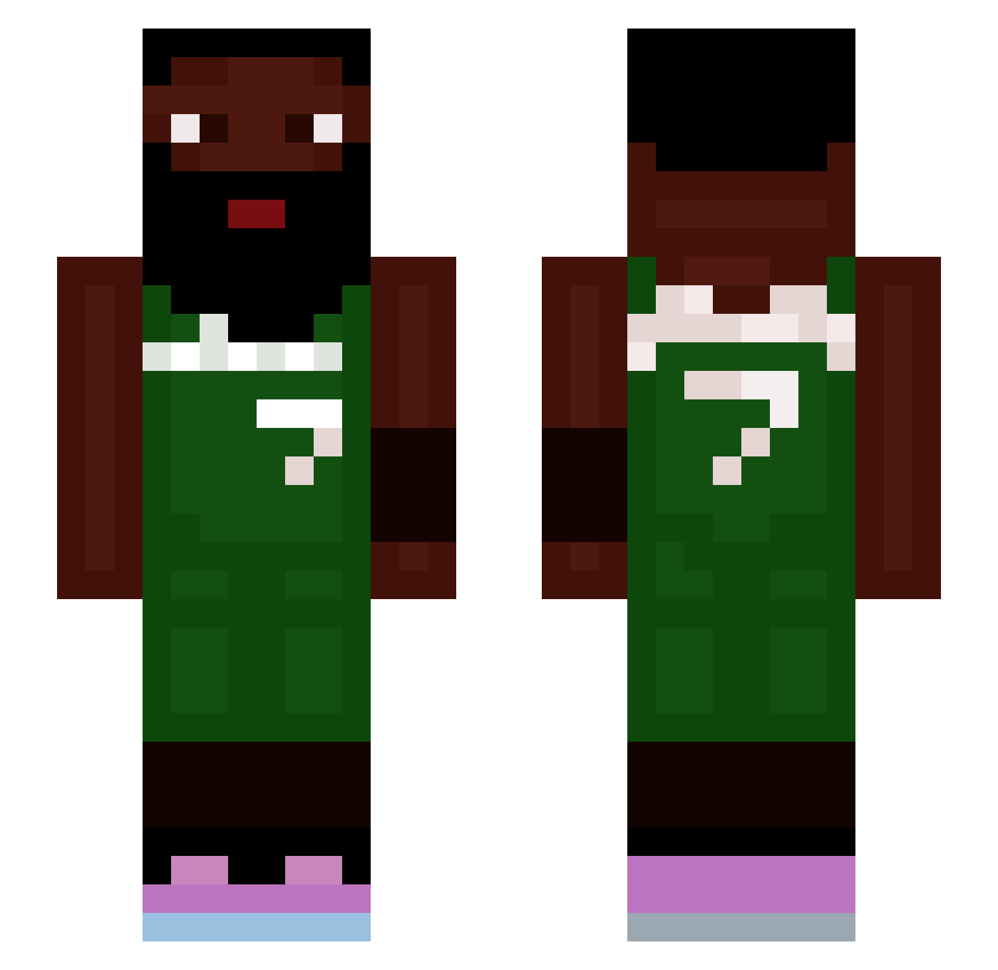 Quhhv Minecraft skin, front and back view
