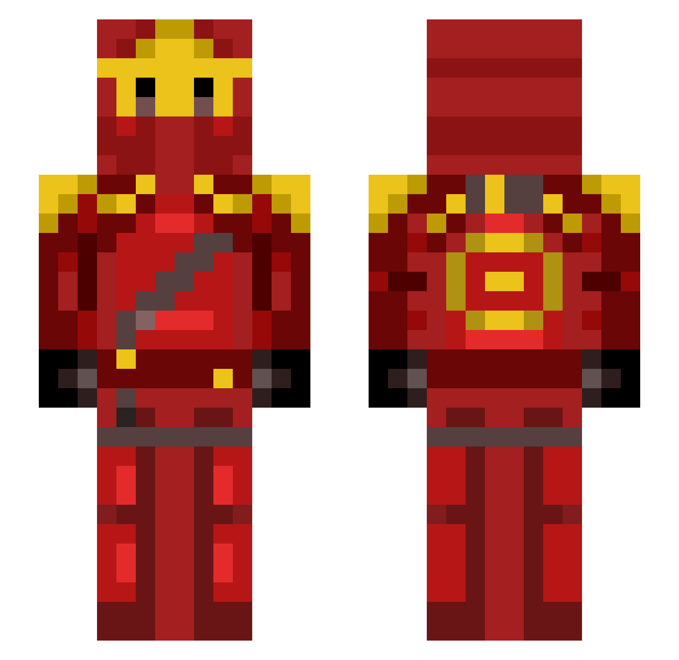kubix86 Minecraft skin, front and back view