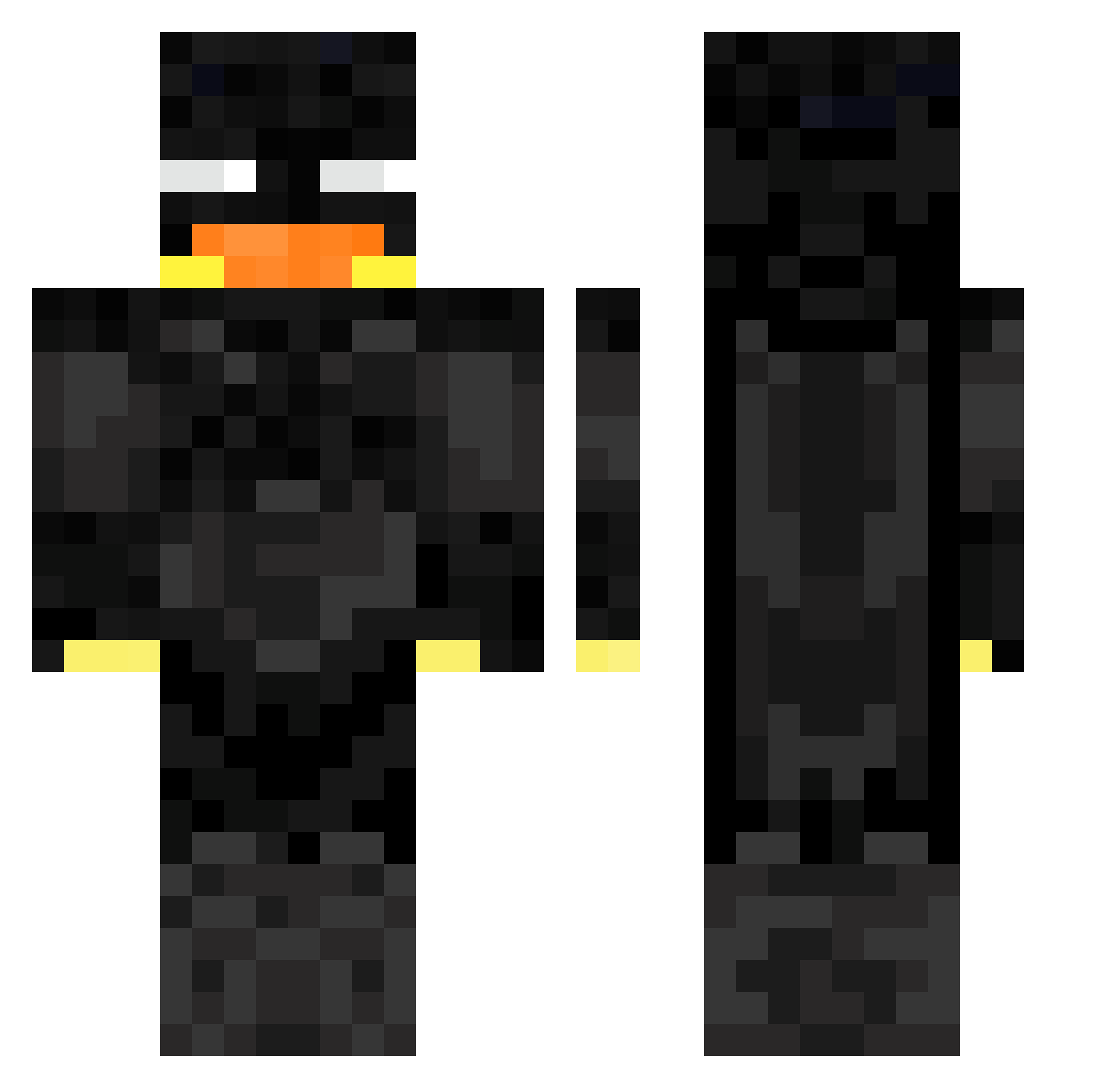 XdJaden Minecraft skin, front and back view