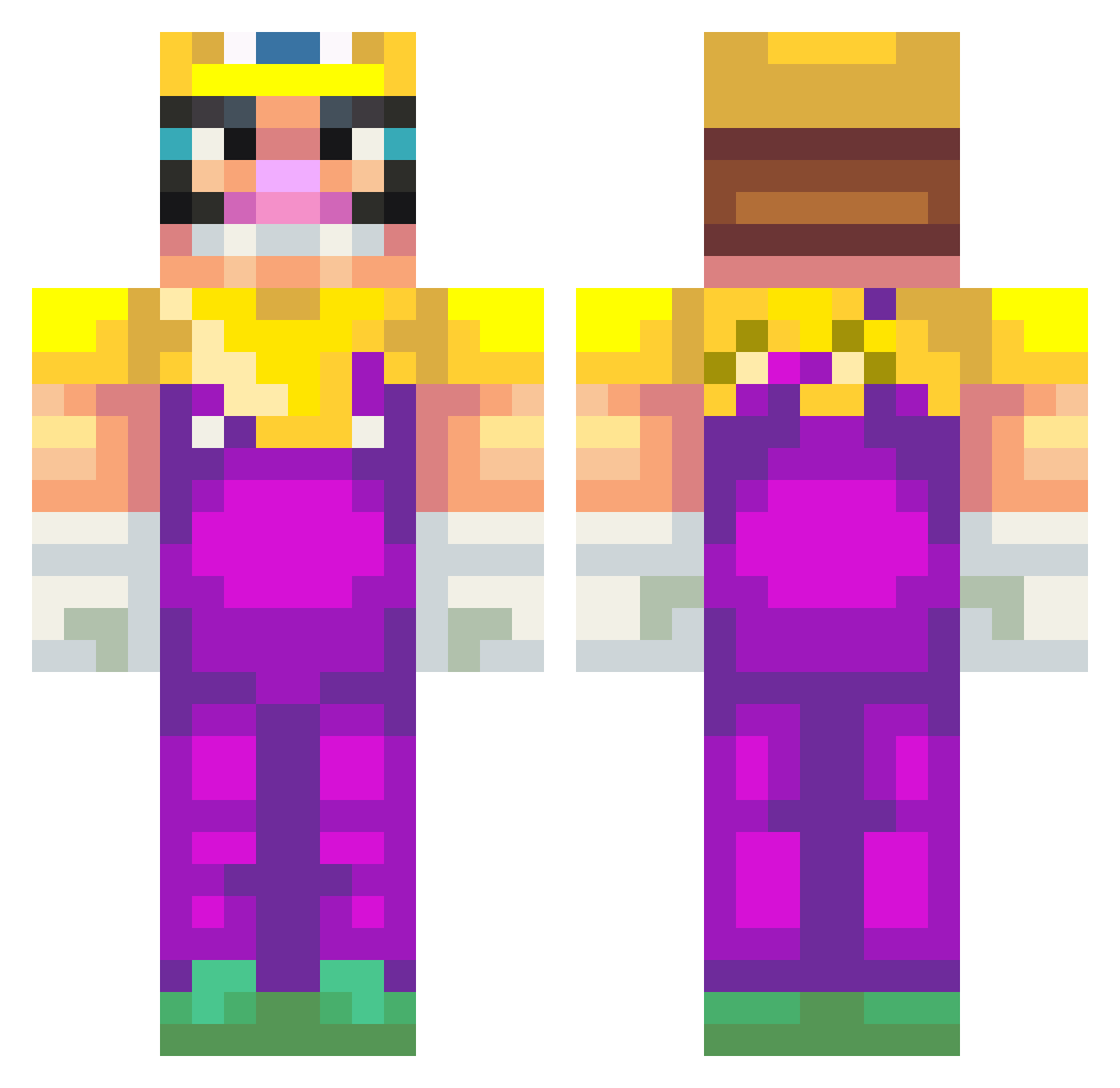 nottheviil Minecraft skin, front and back view