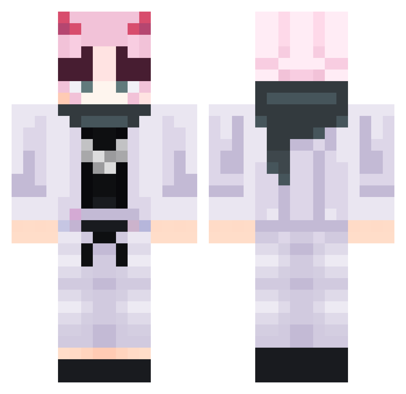 ShinShiroi Minecraft skin, front and back view