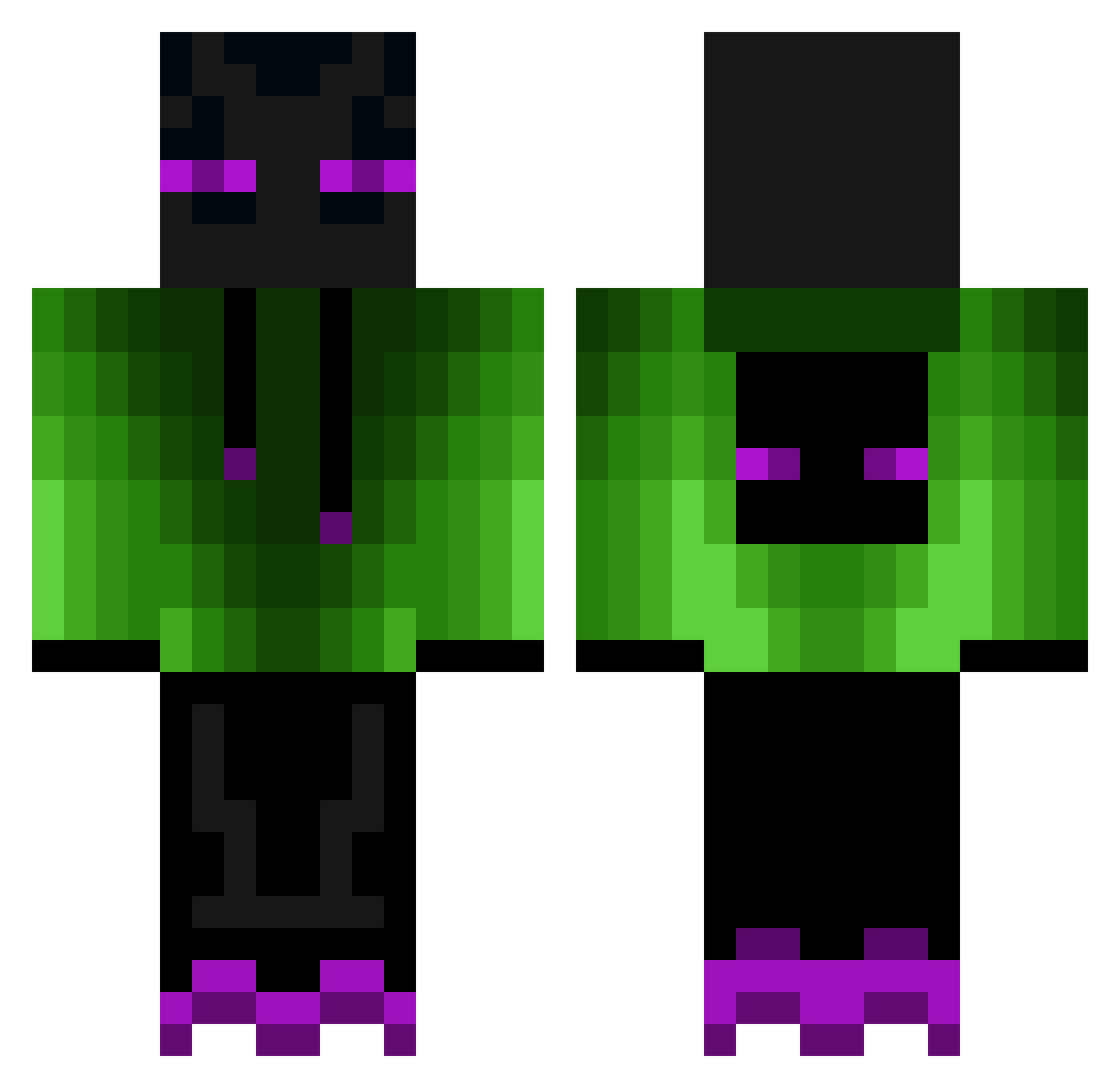 Triones Minecraft skin, front and back view