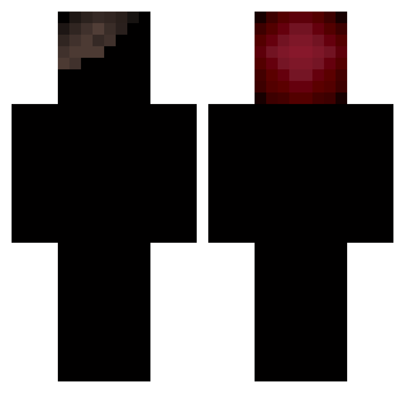 Televised Minecraft skin, front and back view
