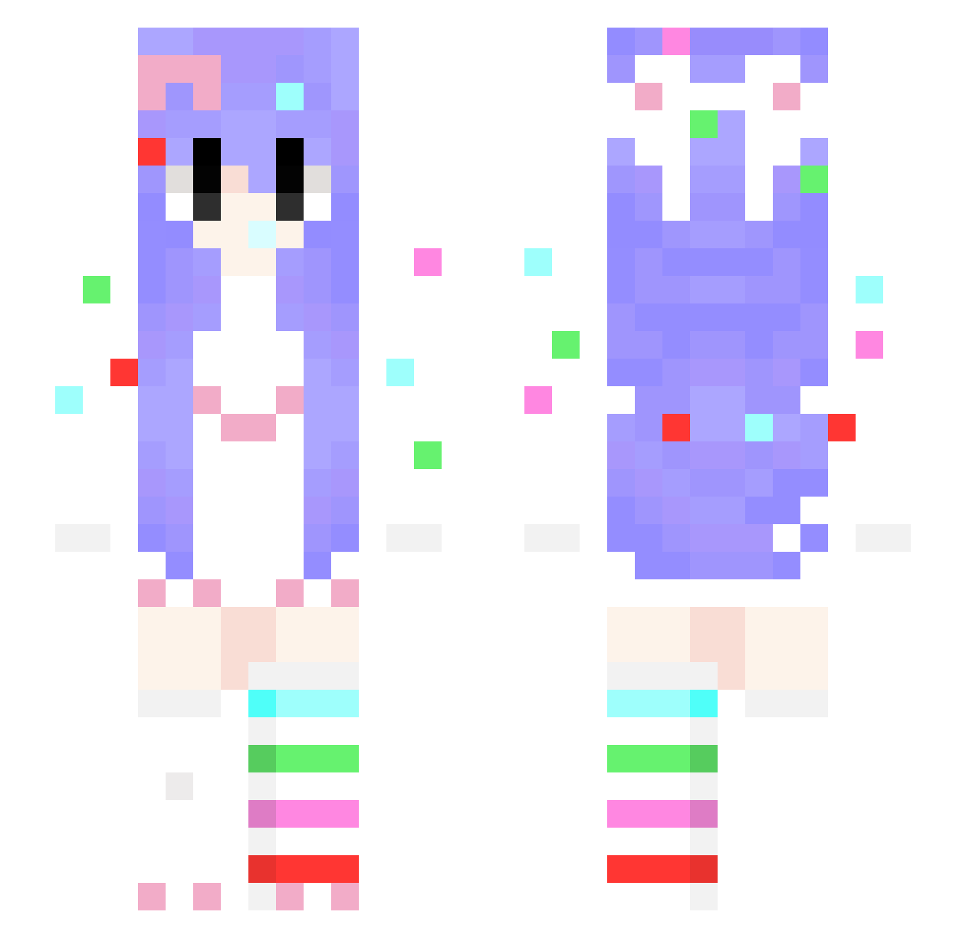 biribss Minecraft skin, front and back view