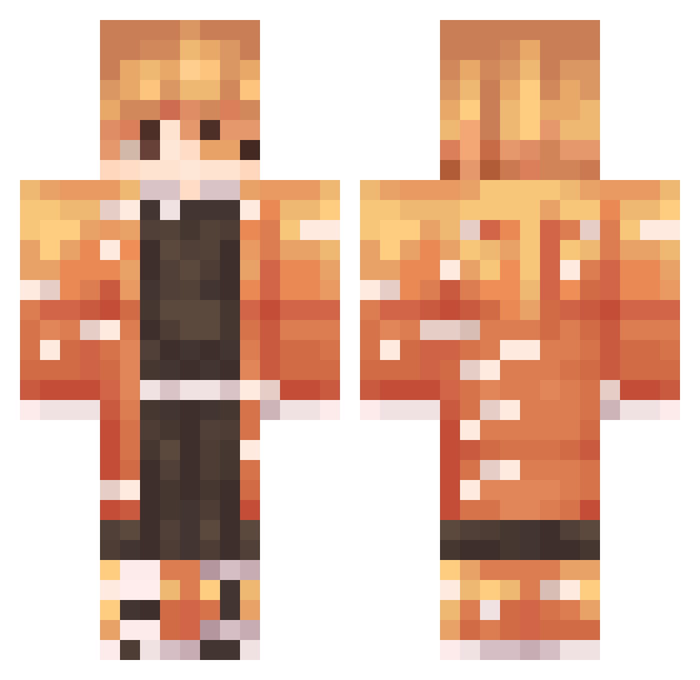 moreno833 Minecraft skin, front and back view