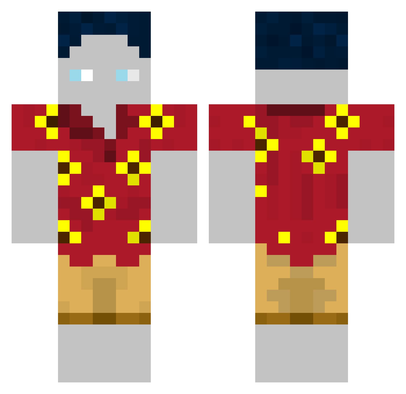 vukq Minecraft skin, front and back view