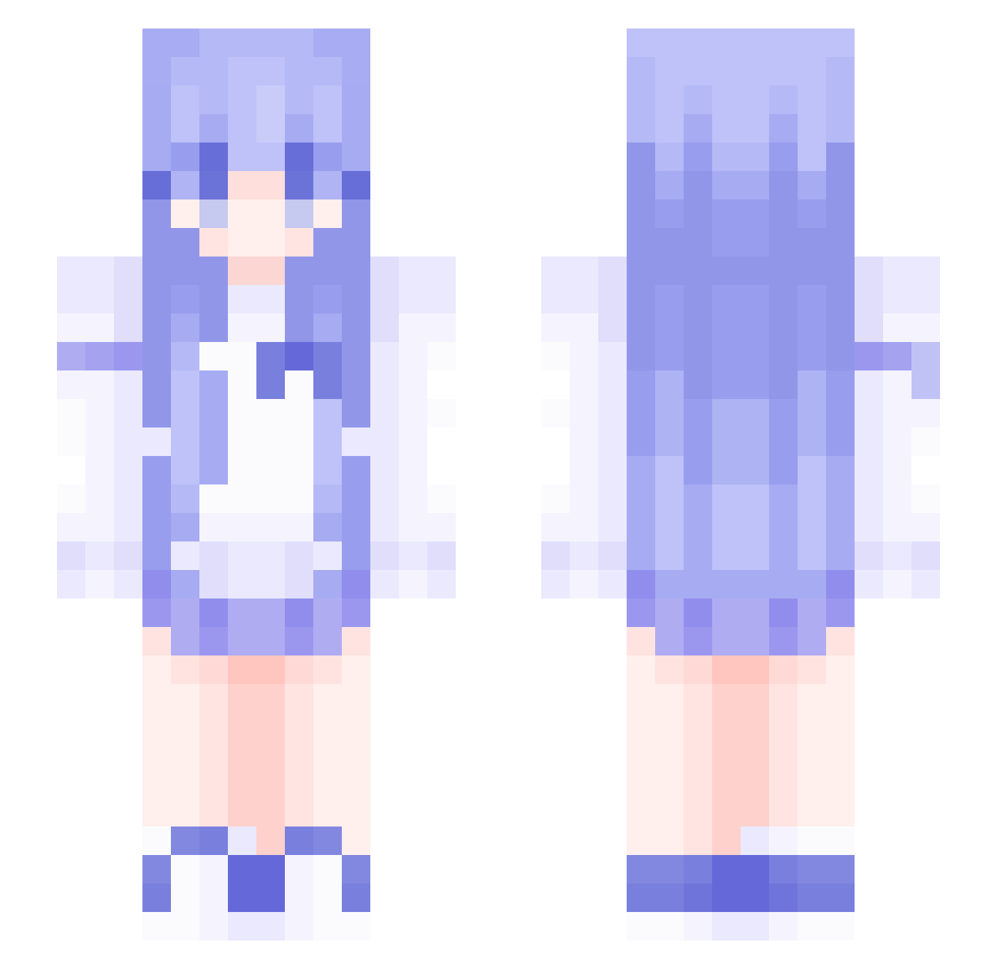 xq_MiaoMiao Minecraft skin, front and back view