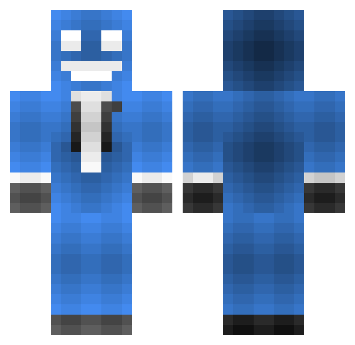 Reussmo Minecraft skin, front and back view