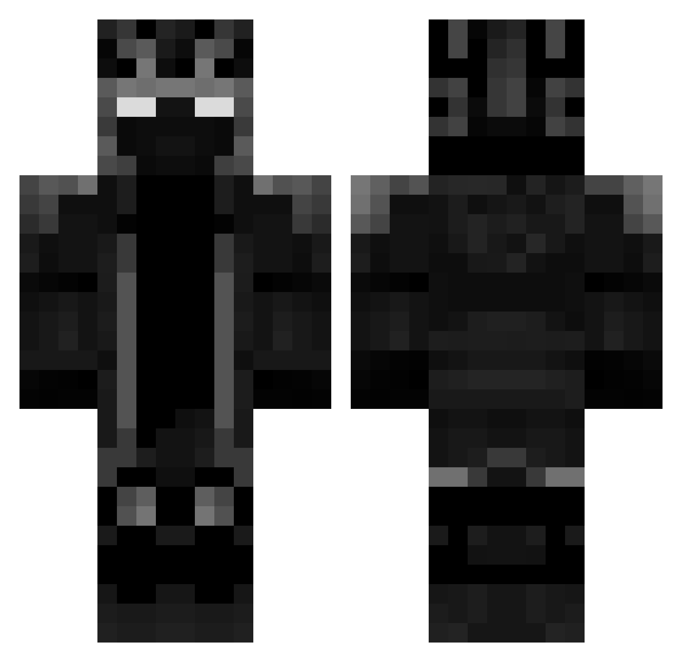Strokings Minecraft skin, front and back view