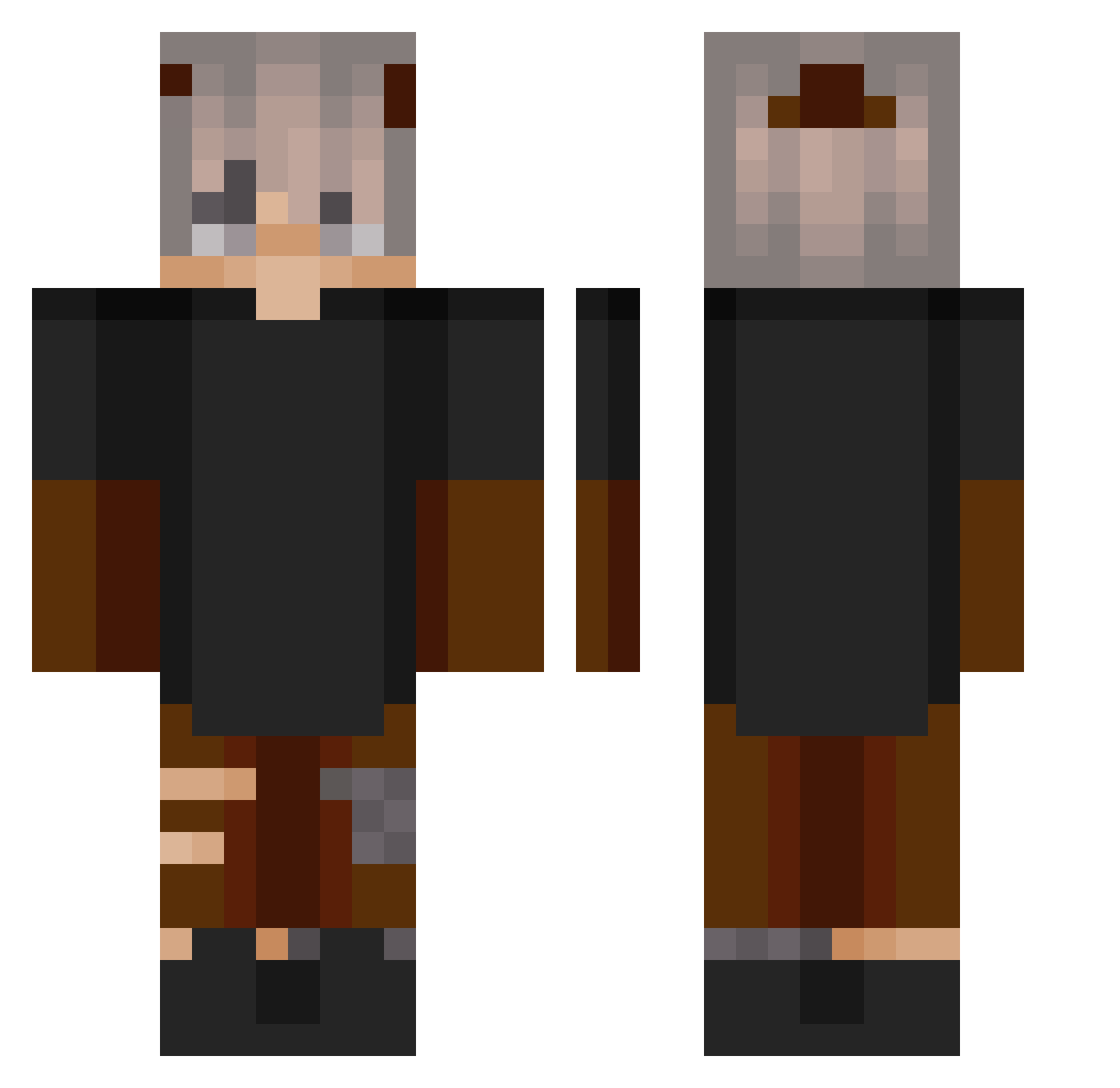 xayuu Minecraft skin, front and back view