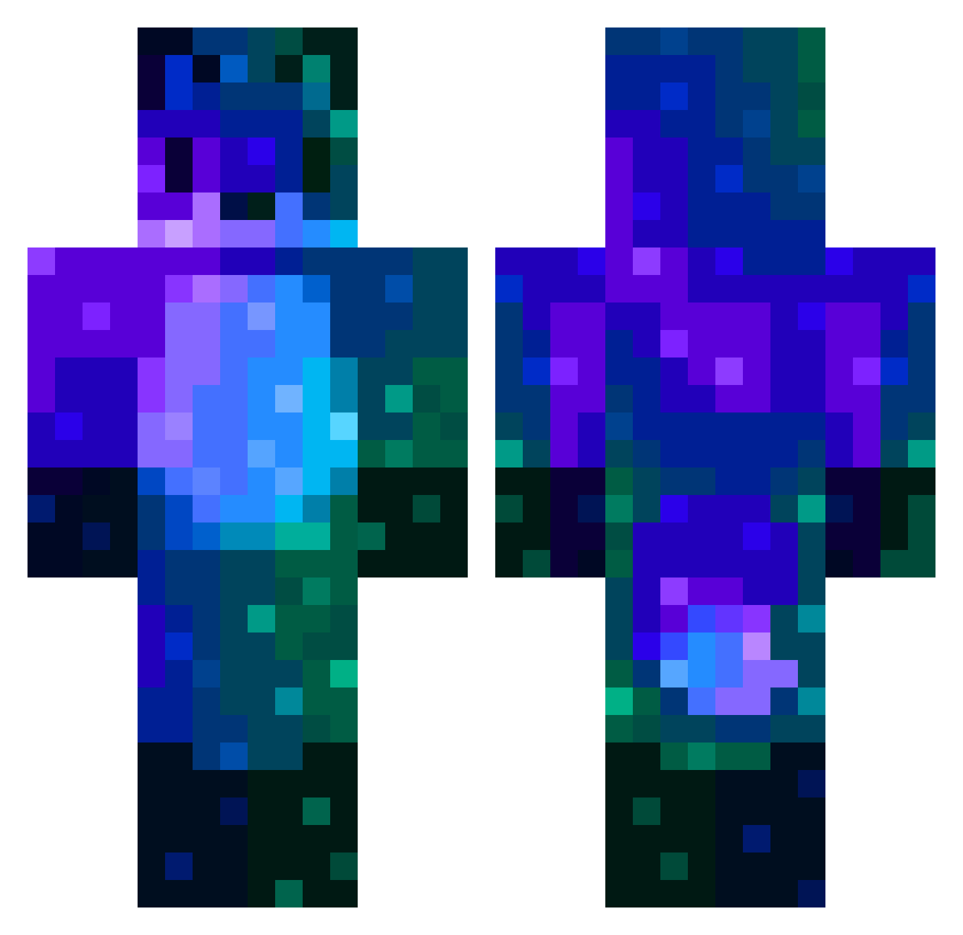 CookedLad Minecraft skin, front and back view