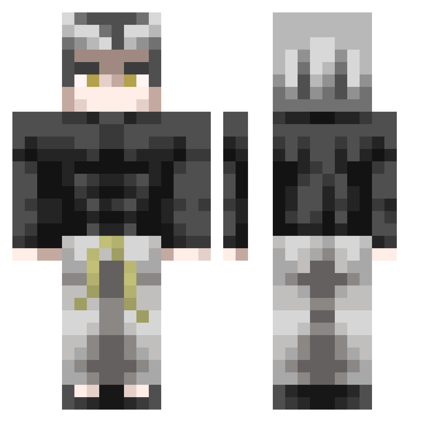 Garou__ Minecraft skin, front and back view