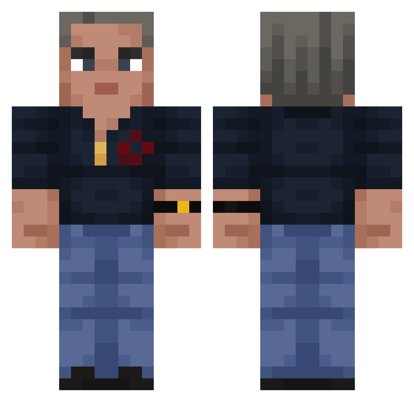 Ilanitos Minecraft skin, front and back view
