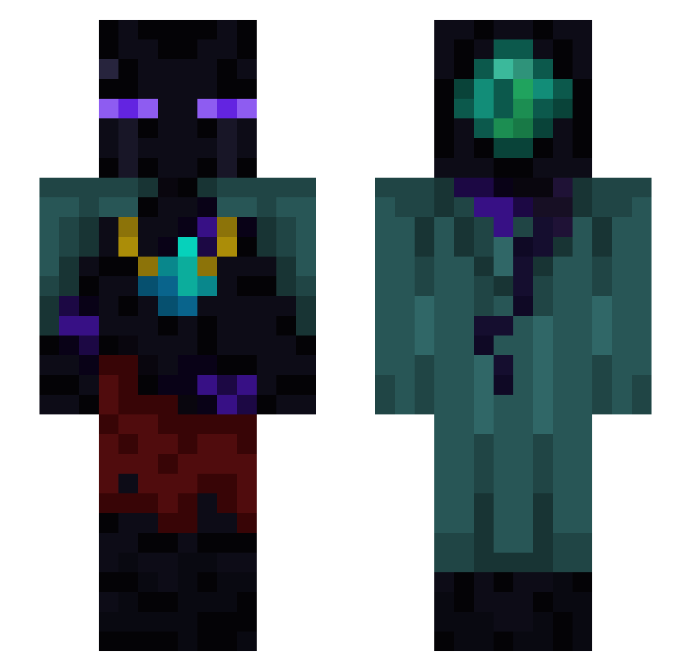 DoppelKinnKing Minecraft skin, front and back view
