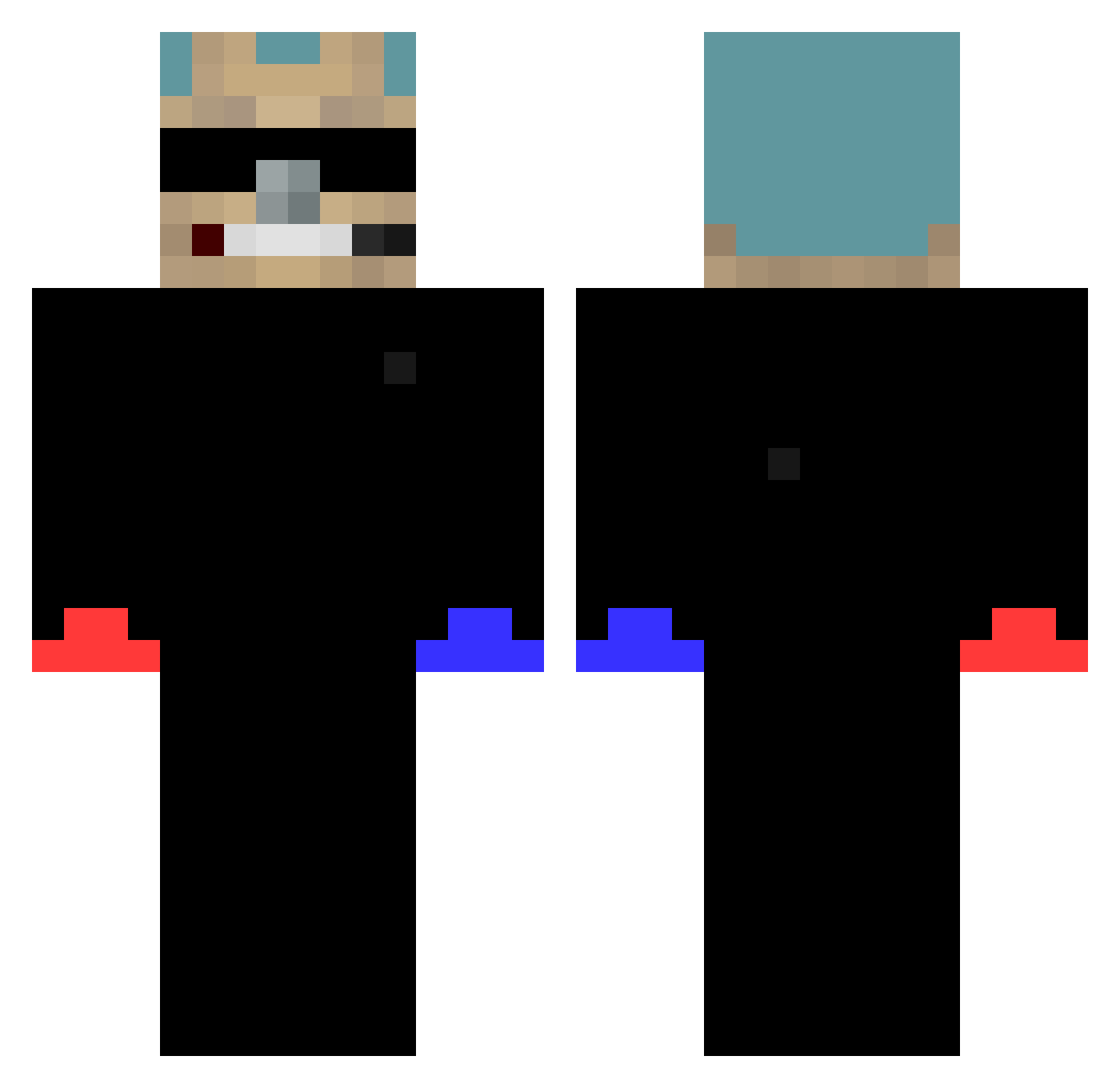 Sorenn98 Minecraft skin, front and back view