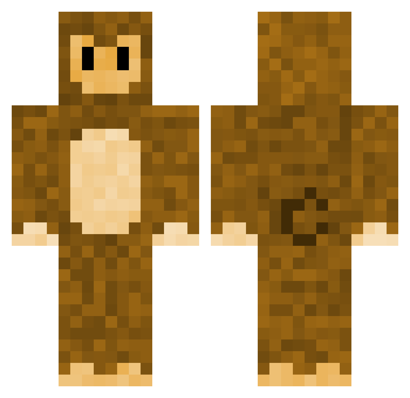 tilamiseu Minecraft skin, front and back view