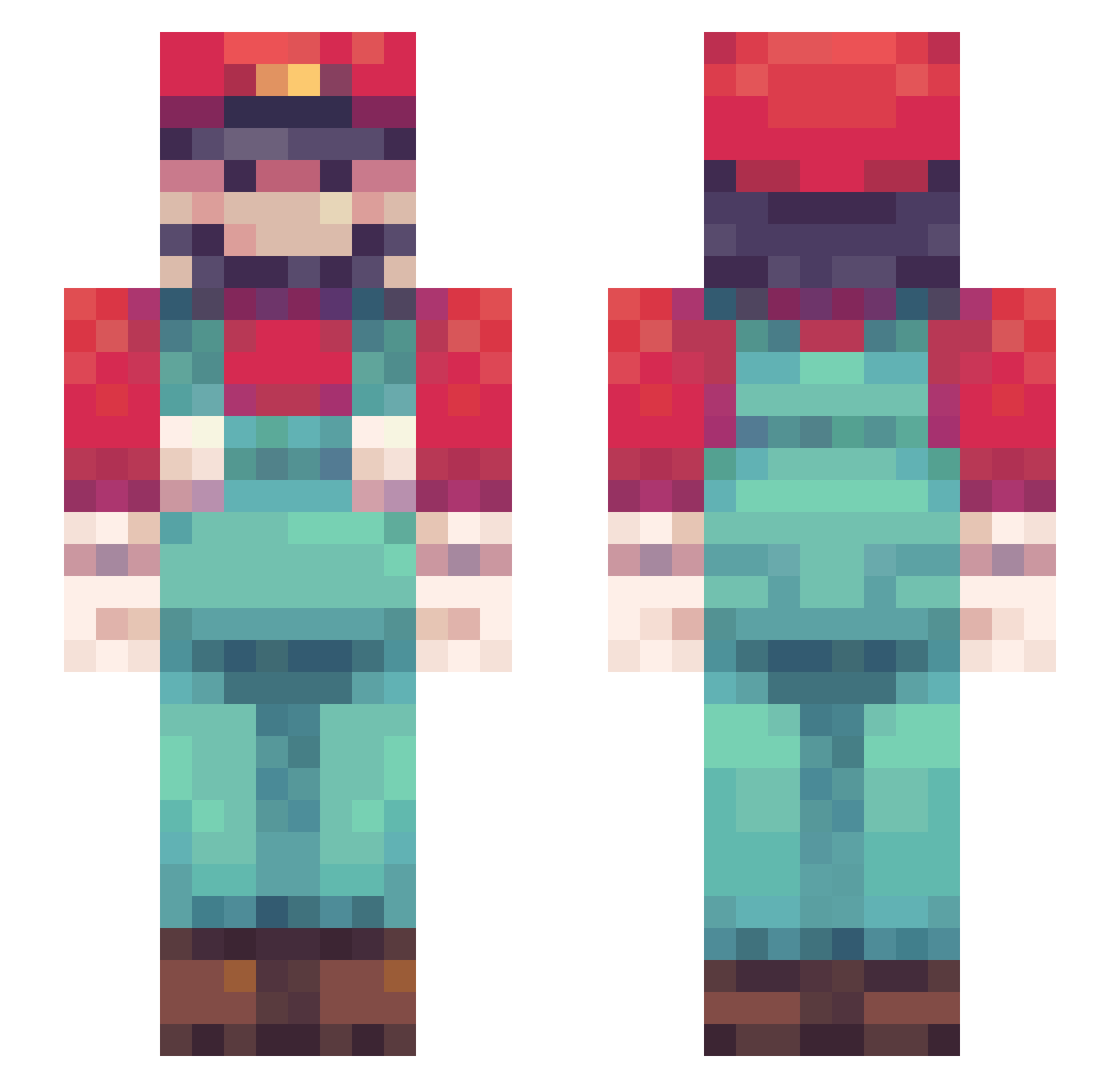 ElmXd Minecraft skin, front and back view