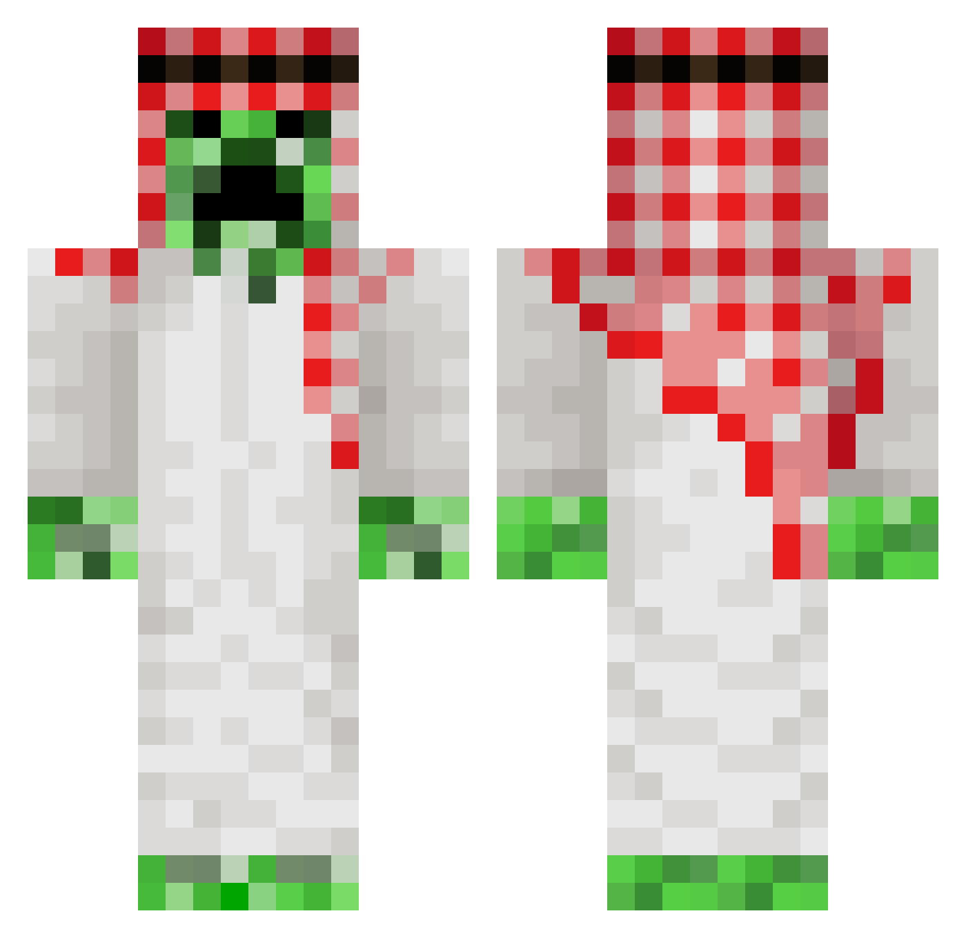Lowxie Minecraft skin, front and back view