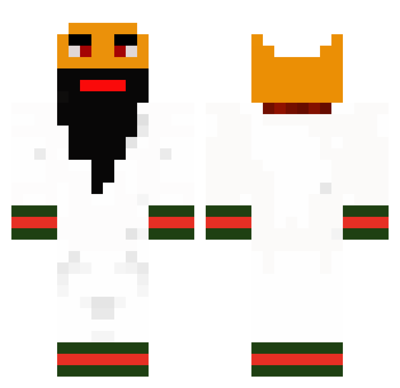 zentao Minecraft skin, front and back view