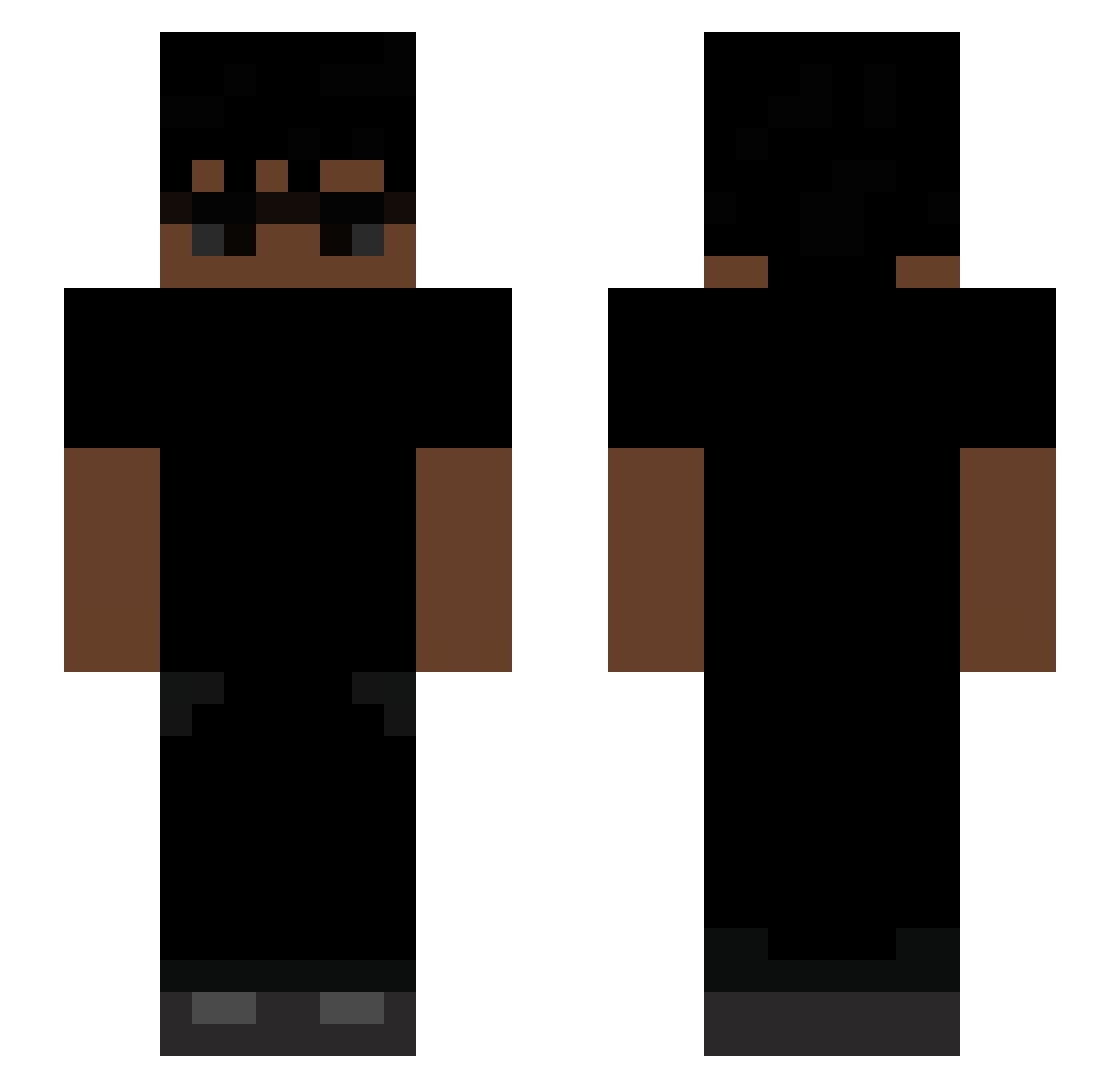 pxrzy Minecraft skin, front and back view