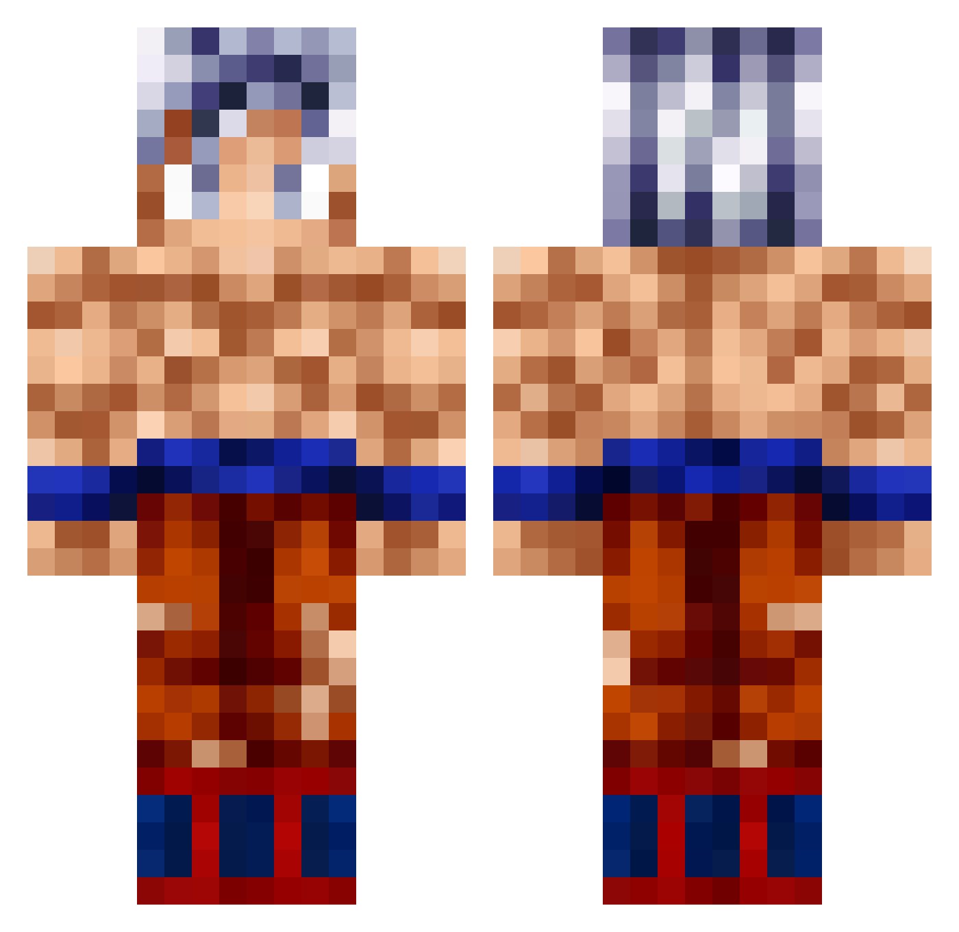 lackerman Minecraft skin, front and back view