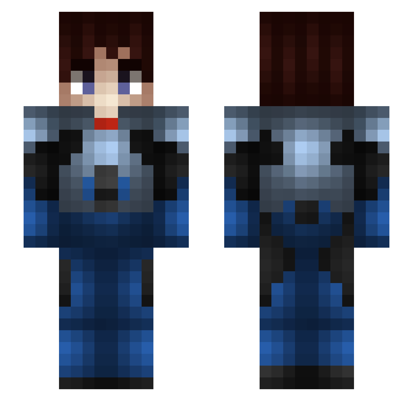 zjsnnsks Minecraft skin, front and back view
